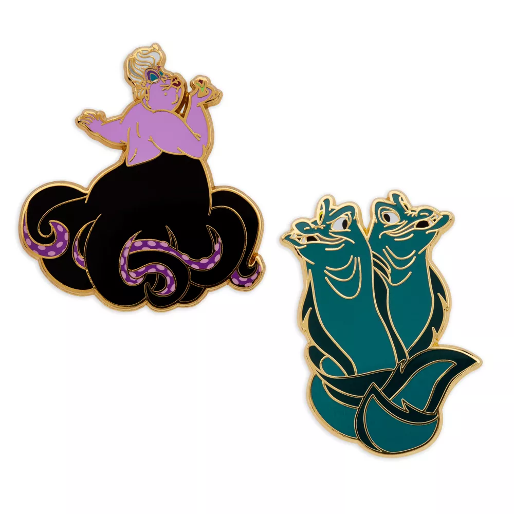 Disney Store Ensemble De Pin's Ursula, Flotsam Et Jetsam, La Petite Sirène 1 Disney Store Ensemble De Pin's Ursula, Flotsam Et Jetsam, La Petite Sirène
