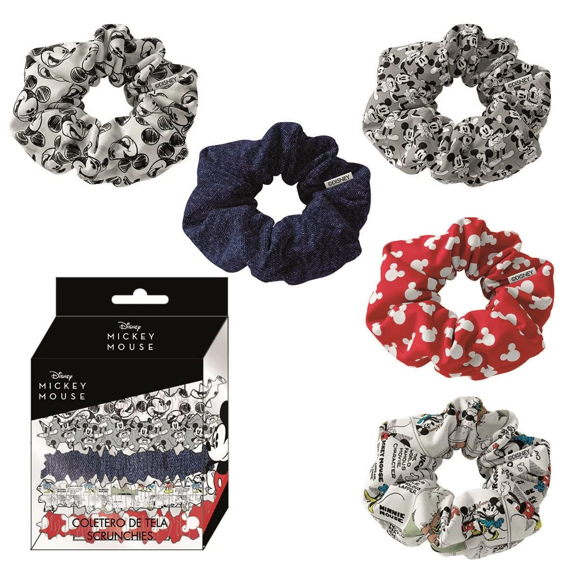 Disney Mickey - Accessoires Cheveux Chouchou" 5x" 1 Disney Mickey - Accessoires Cheveux Chouchou" 5x"